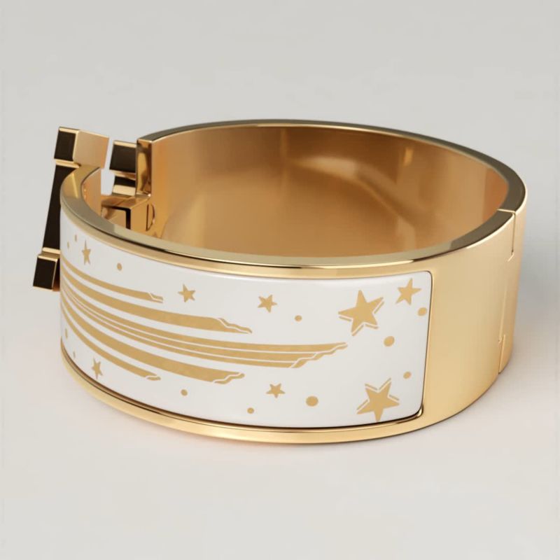 Clic Clac H Gloria Soli bracelet - White | Hermès UK